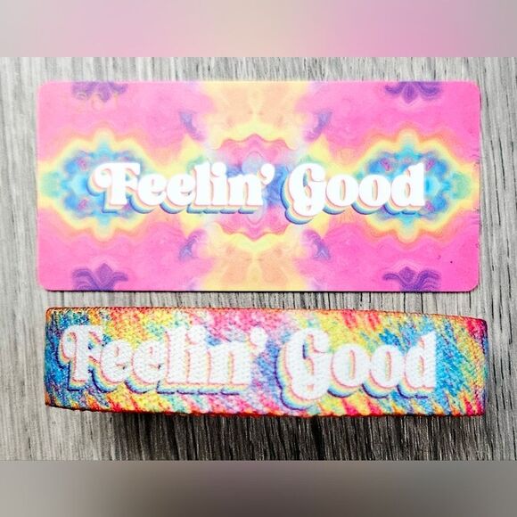 ZOX "FEELIN GOOD" #1261 NEW MEDIUM PEACE HIPPIE Tie Dye COLLECTIBLE WRISTBAND - Picture 2 of 3